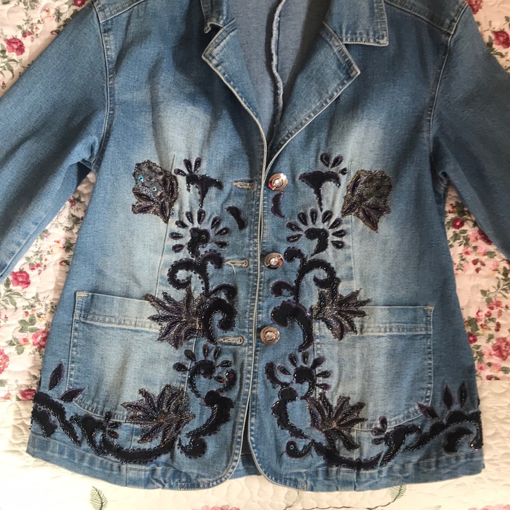 Vintage Embellished Jean Jacket.